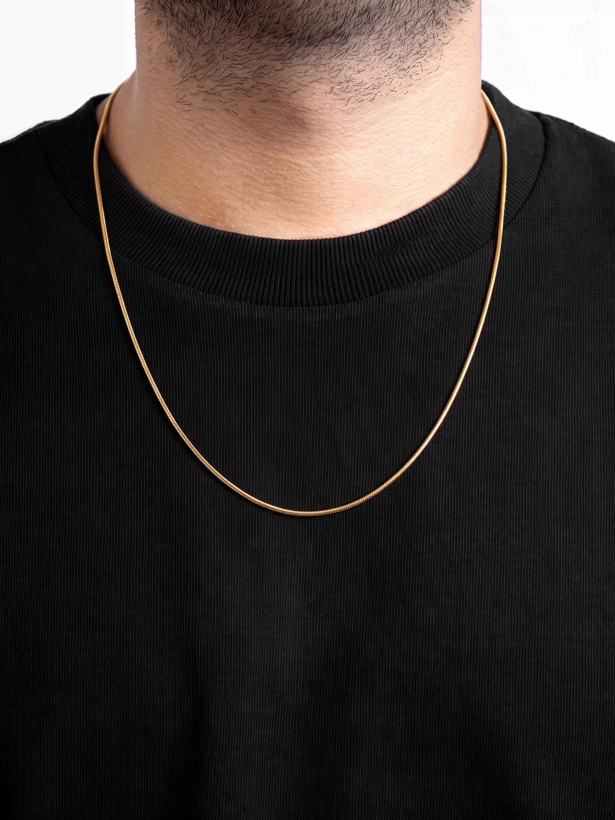 Round Snake 1MM 18K Gold Plated Women's Chain 