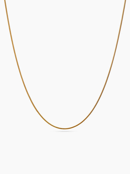 Round Snake 1MM 18K Gold Plated Women's Chain 