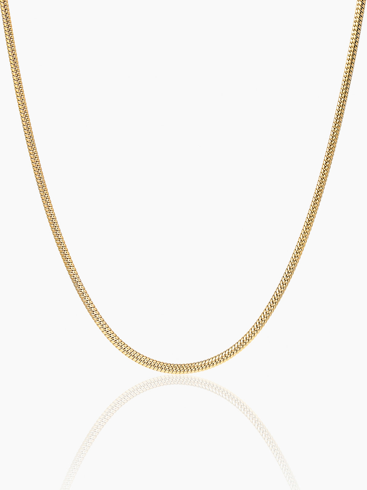 Round Snake 18K Gold Plated 2 MM Men's Chain