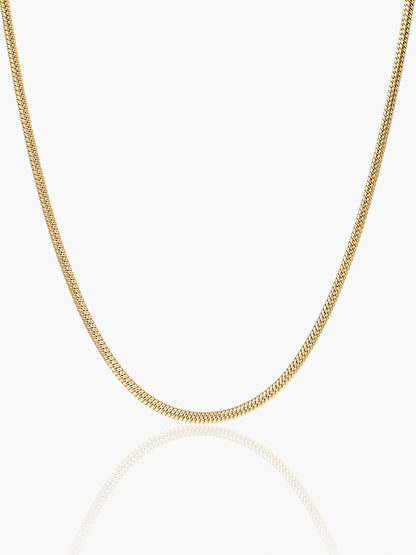 Round Snake 18K Gold Plated 2 MM Men's Chain