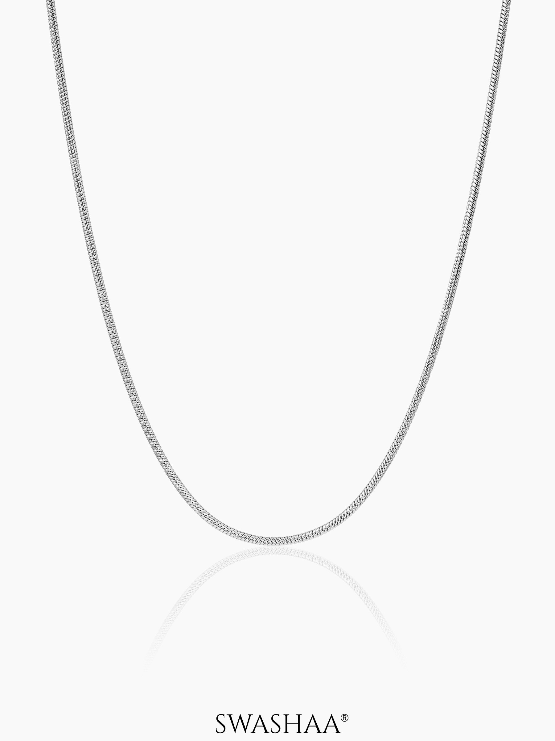 Round Snake Silver 2 MM Men's Chain