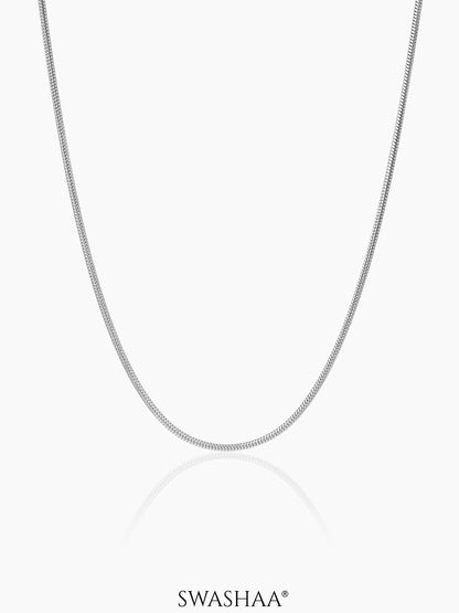 Round Snake Silver 2 MM Men's Chain