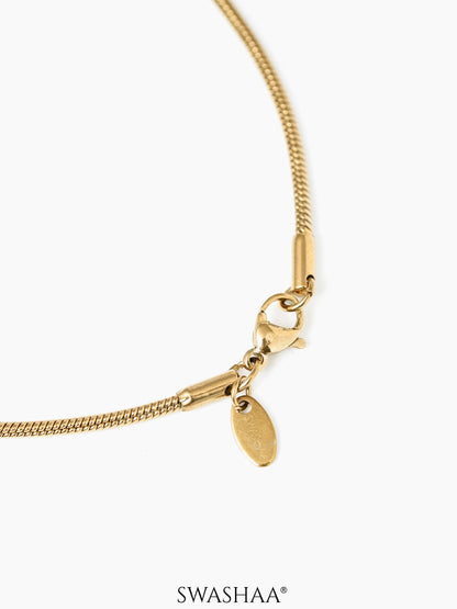 Round Snake 18K Gold Plated 2 MM Men's Chain