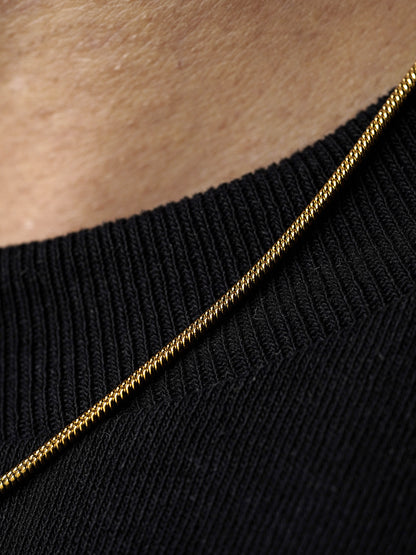 Round Snake 18K Gold Plated 2 MM Men's Chain