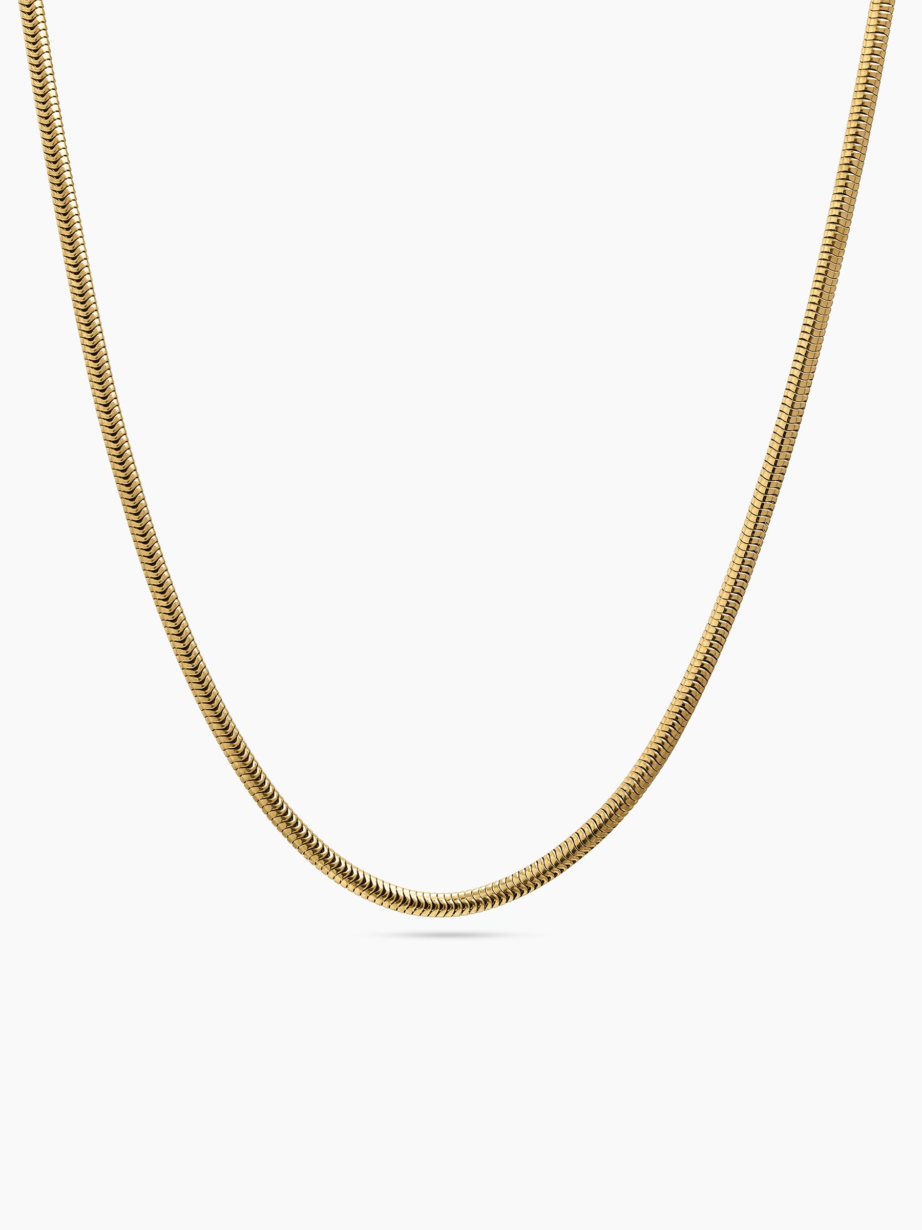 Round Snake 3MM 18K Gold Plated Women's Chain 