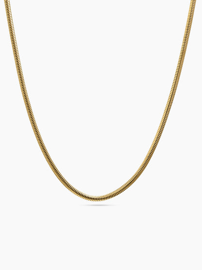 Round Snake 3MM 18K Gold Plated Women's Chain 