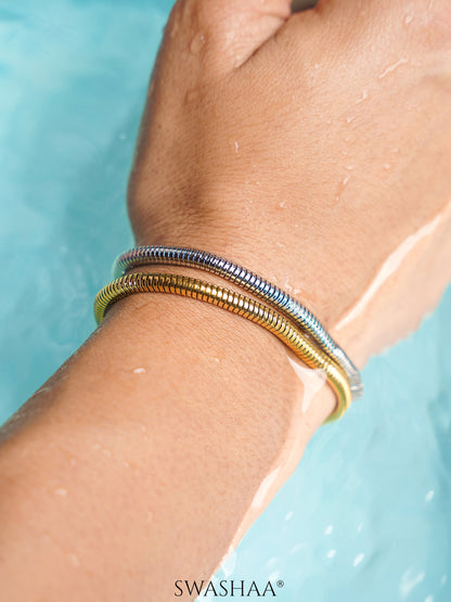 Round Rope Chain 18K Gold Plated-Silver 4 MM Men's Bracelet