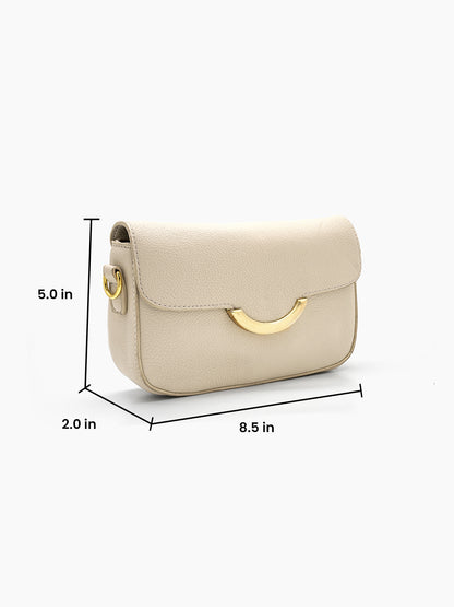 Rovena Ivory Luxe Sling Bag - Swashaa