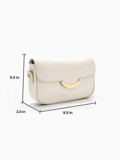 Rovena Off White Luxe Sling Bag - Swashaa