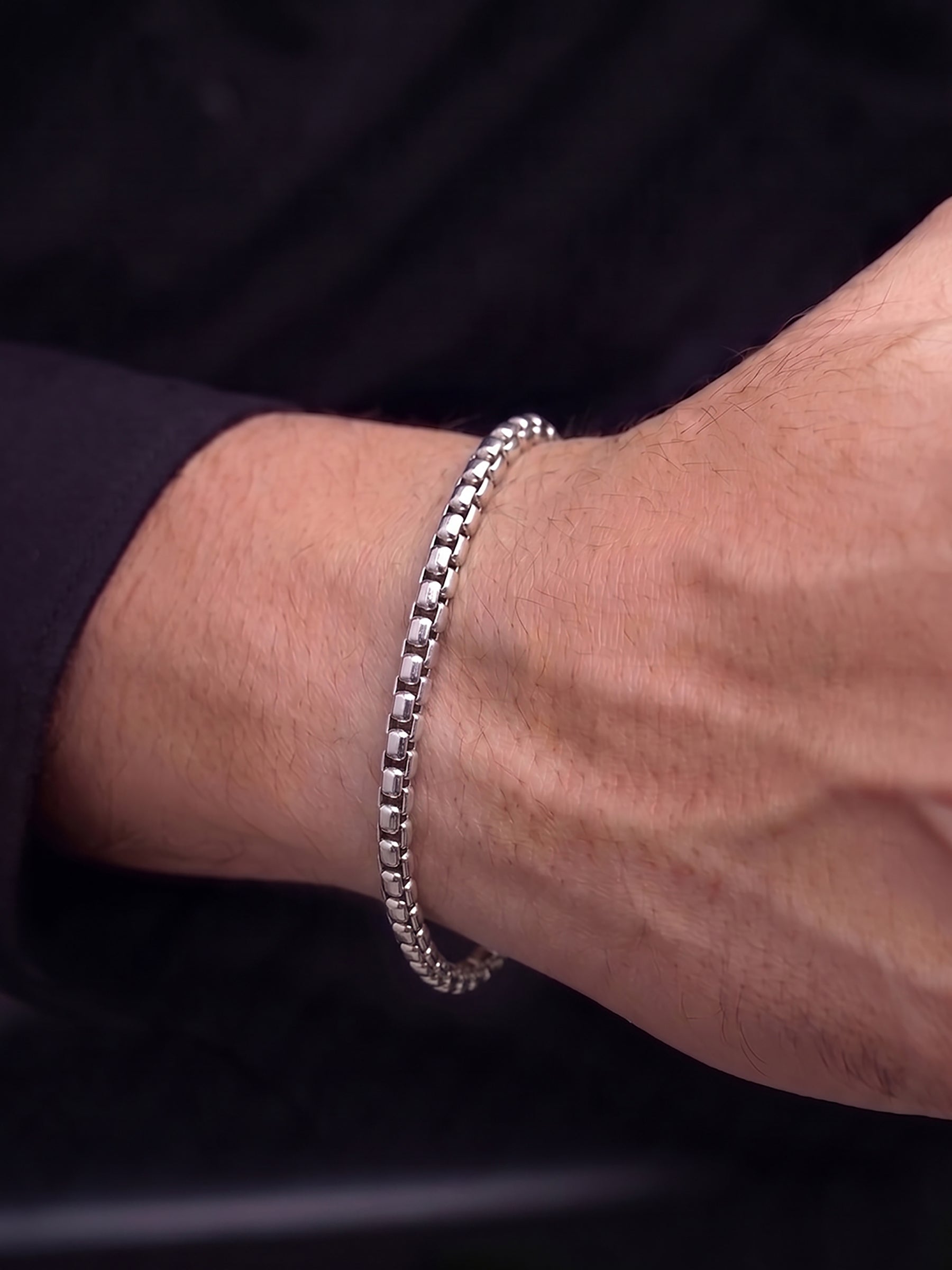 Rovian Link Silver Men's Loose Bracelet