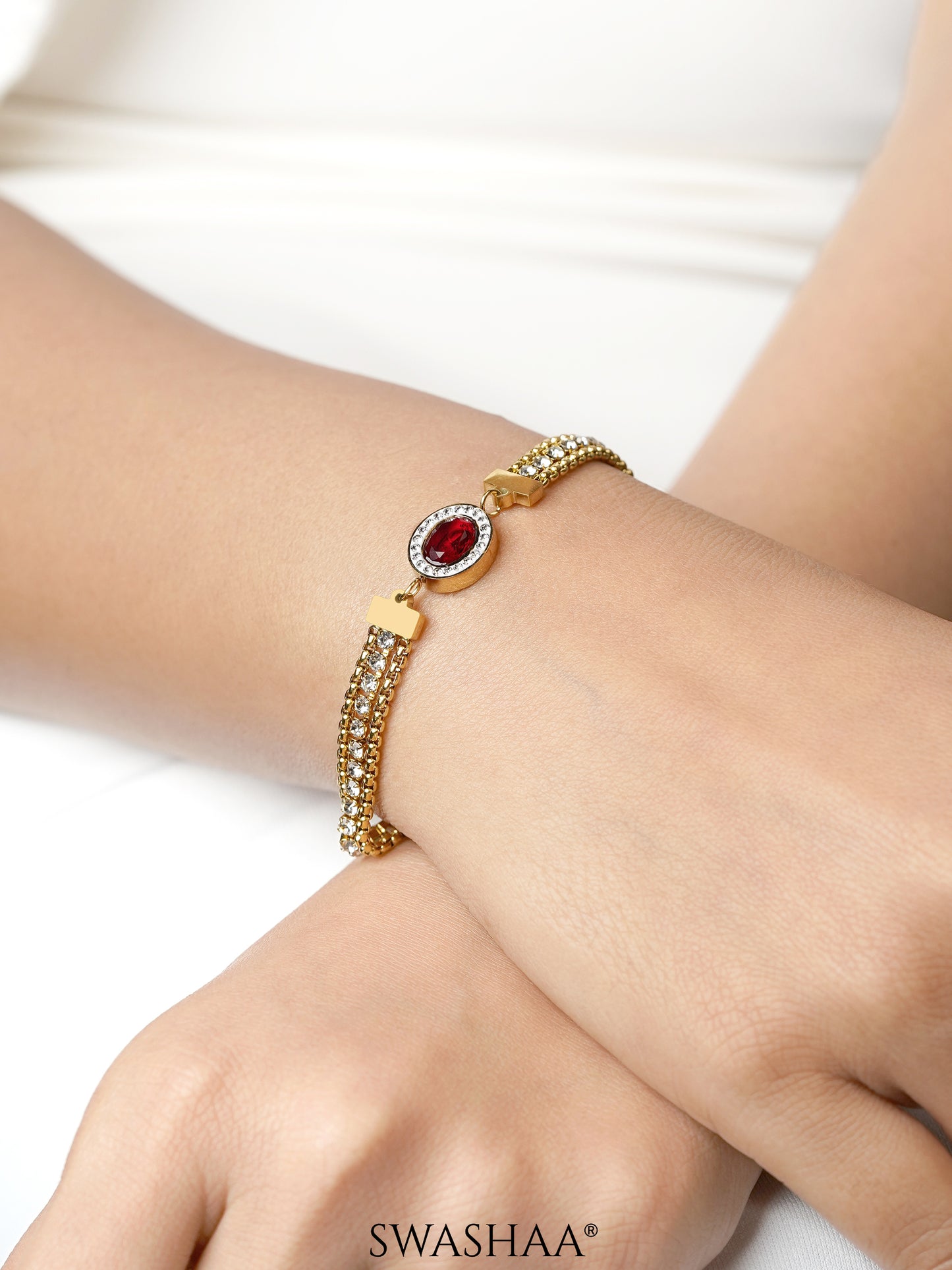 Ruby 18K Gold Plated Bracelet