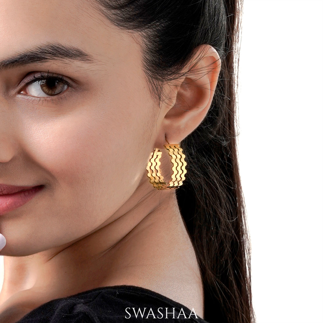 Rue 18K Gold Plated Earrings - Swashaa