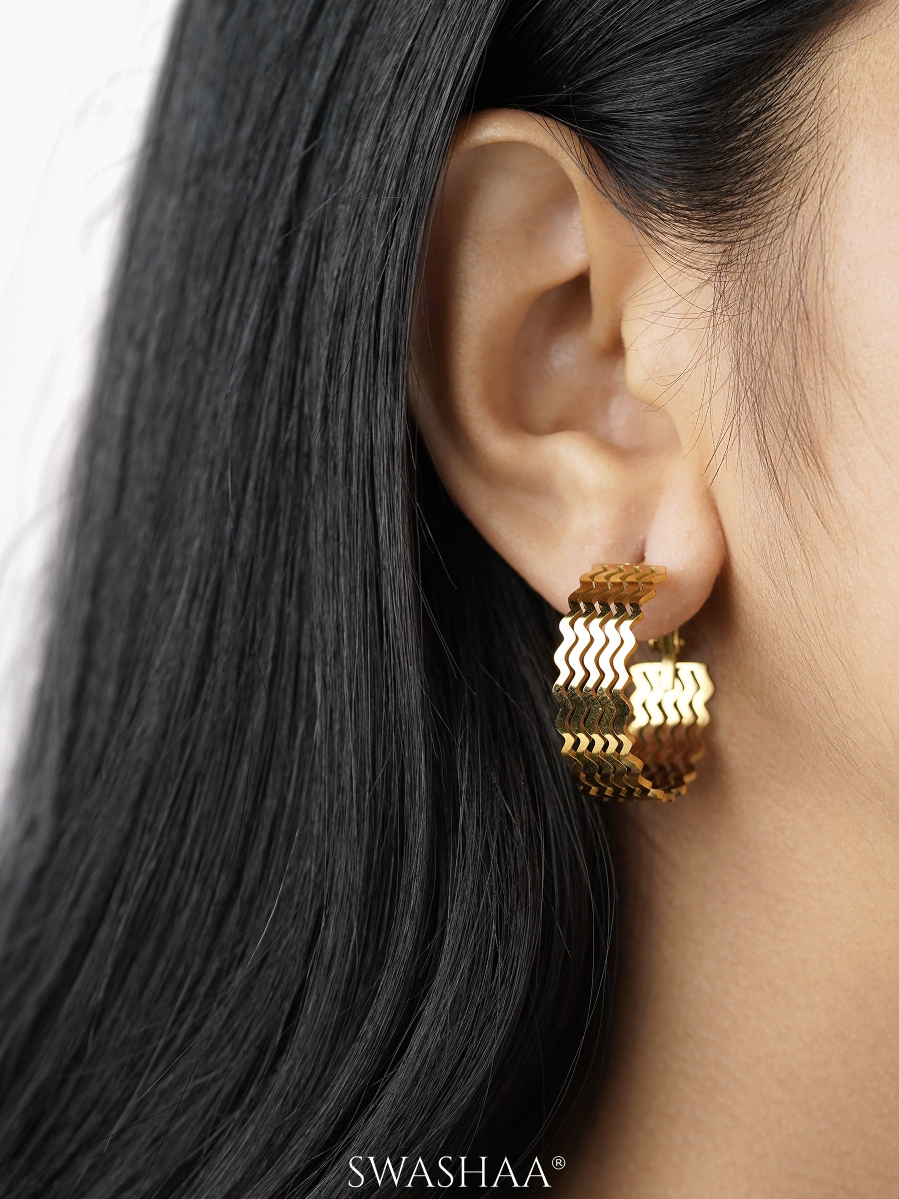 Rue 18K Gold Plated Hoop Earrings