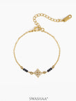 Ruhika Square Diamond Cluster Mangalsutra Bracelet