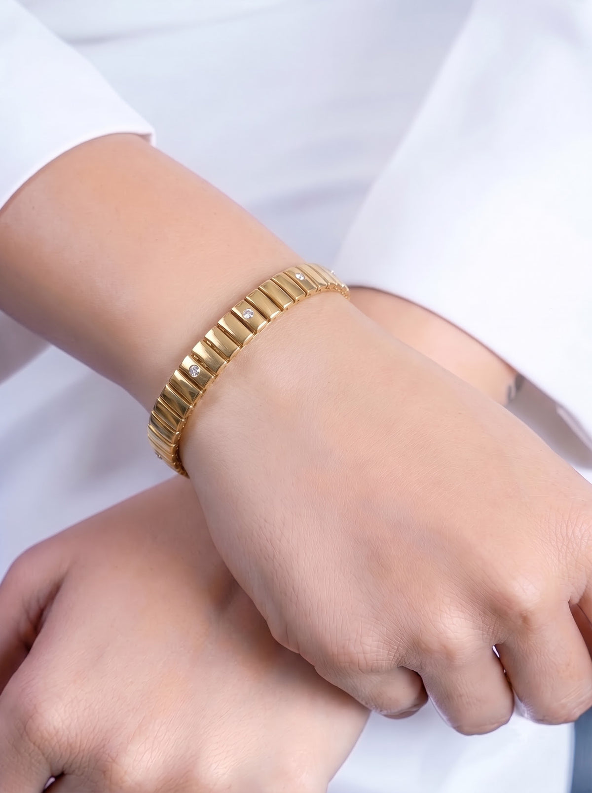 Rupert Diamond 18K Gold Plated Women's loose Bracelet