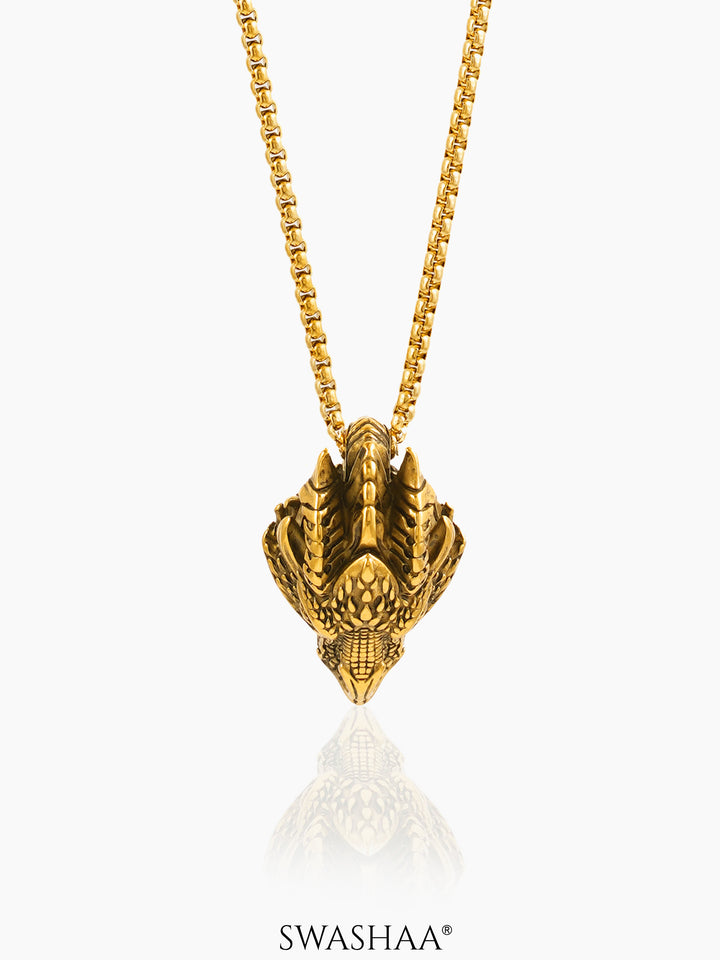 Rusty Cayote 18K Gold Plated Men's Chain Pendant