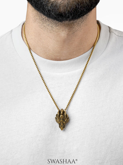Rusty Cayote Dragon 18K Gold Plated Men's Chain Pendant