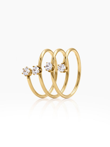 Ruvella Solitaire Diamond 18K Gold Plated Women's Ring
