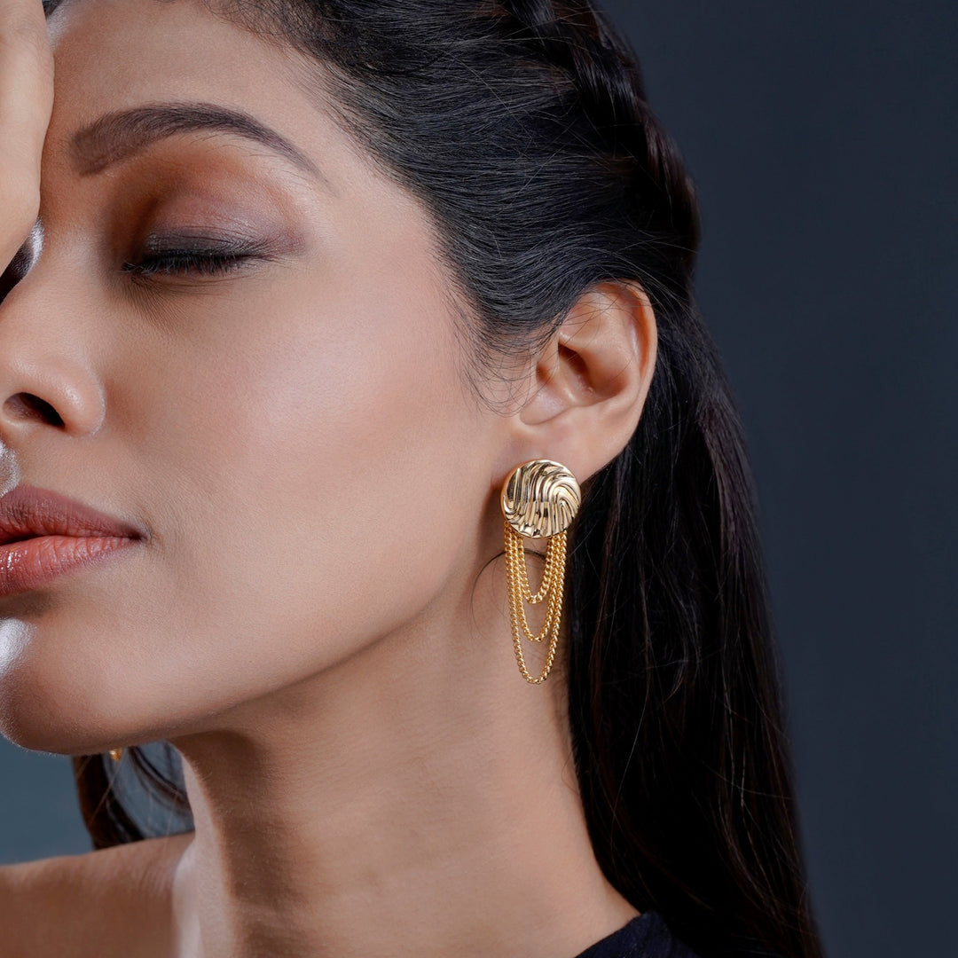 Sakura 18K Gold Plated Earrings - Swashaa