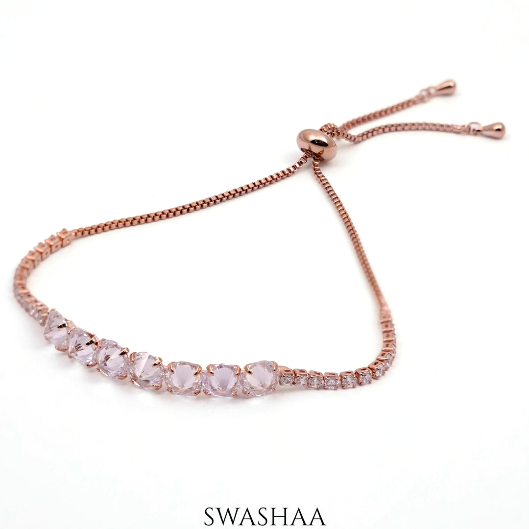 Studded Diamond Rosegold Plated Bracelet