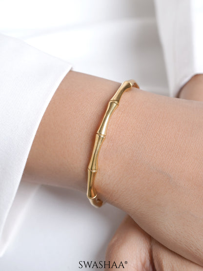 Gianella Bamboo Link 18K Gold Plated Cuff Bracelet