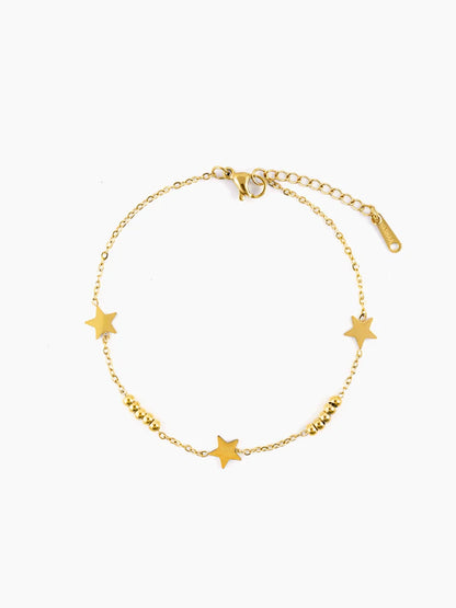 Ira Star Beads Charms 18K Gold Plated Chain Loose Bracelet