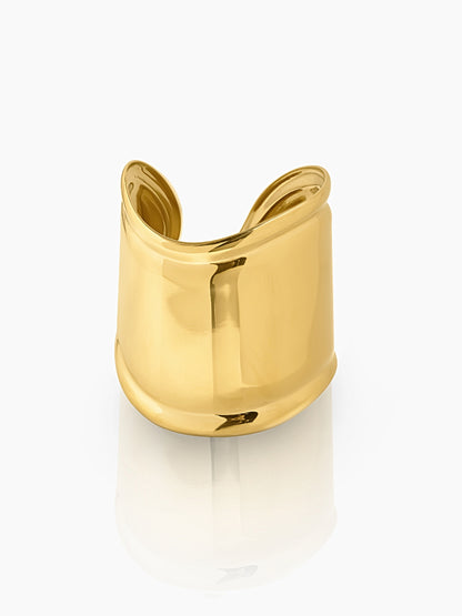 Lunava Bold Curve 18K Gold Plated Cuff Bracelet