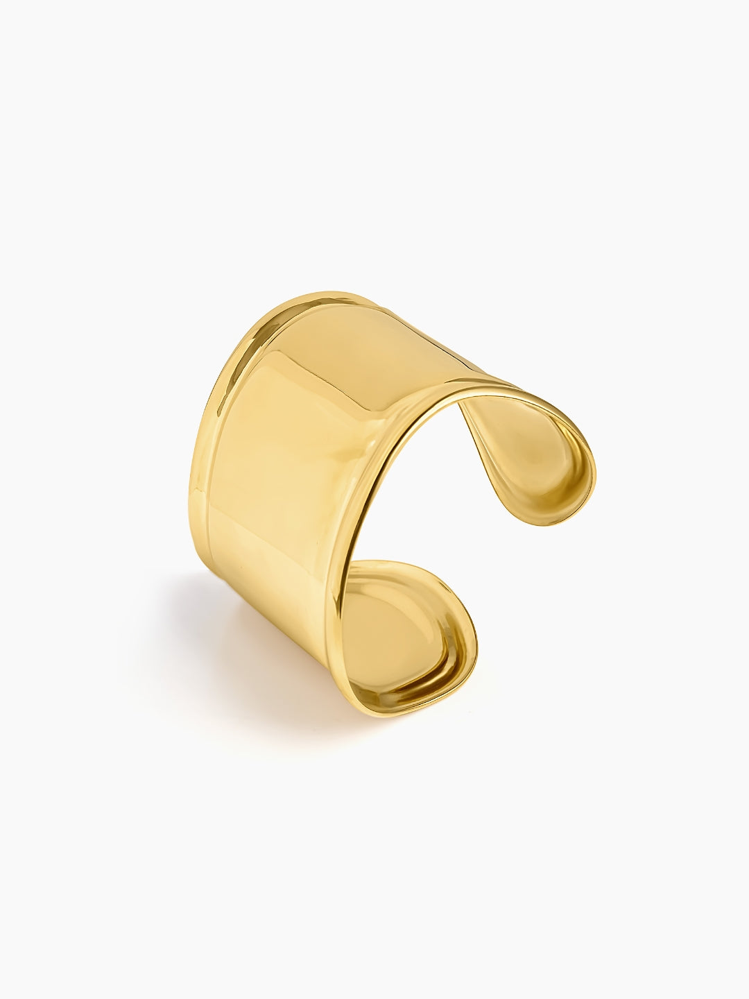 Lunava Bold Curve 18K Gold Plated Cuff Bracelet