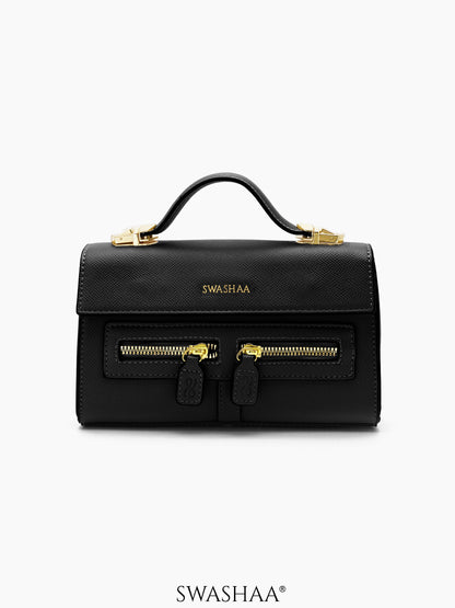 Saanvi Black Women's Leather Sling Bag