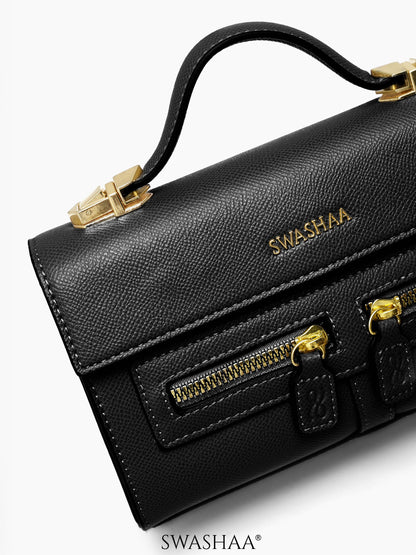 Saanvi Black Women's Leather Sling Bag