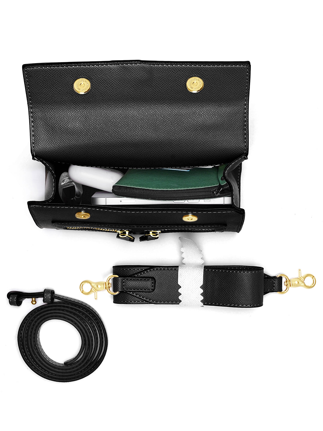 Saanvi Black Leather Sling Bag