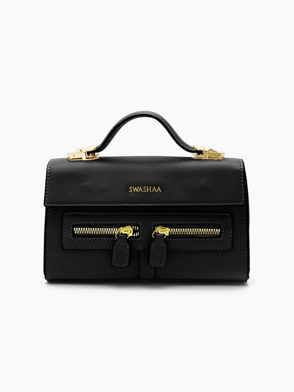 Saanvi Black Women's Leather Sling Bag