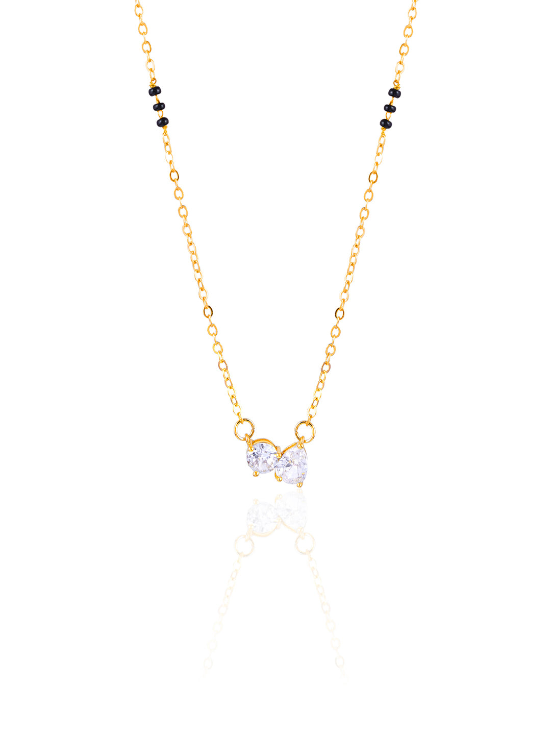 Saanvi Dual Diamond Solitaire 18K Gold Plated Mangalsutra