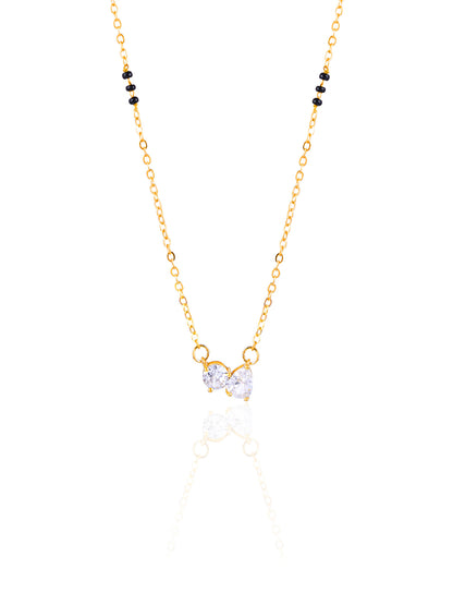 Saanvi Dual Diamond Solitaire 18K Gold Plated Mangalsutra