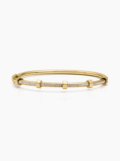 Sabine Diamond 18K Gold Plated Women's Solid Band Bracelet