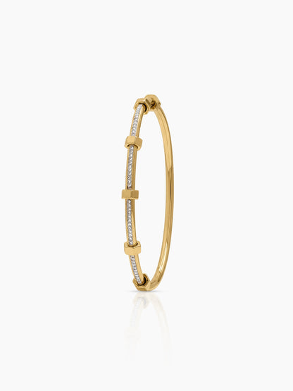 Sabine Diamond 18K Gold Plated Women's Solid Band Bracelet