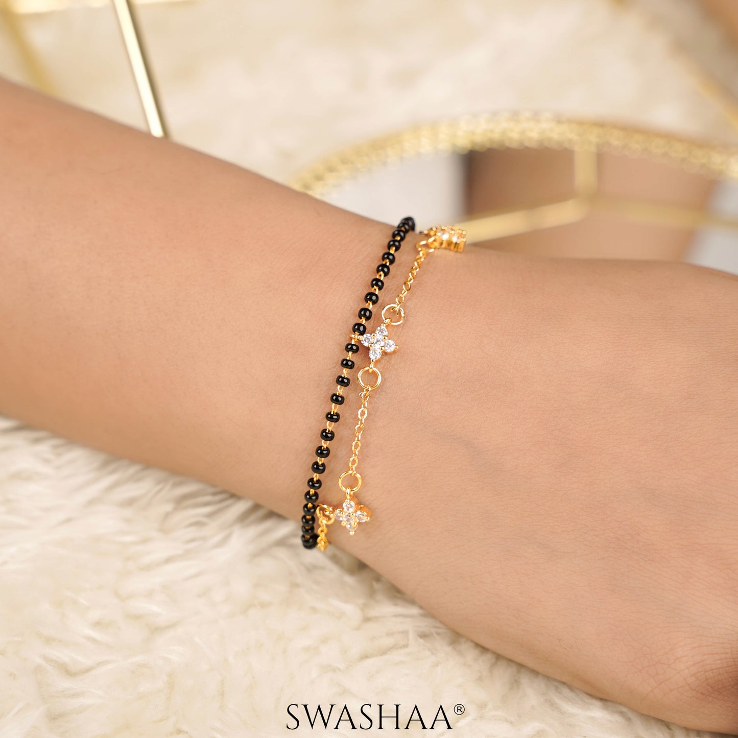 Saira 14K Gold Plated Mangalsutra Bracelet