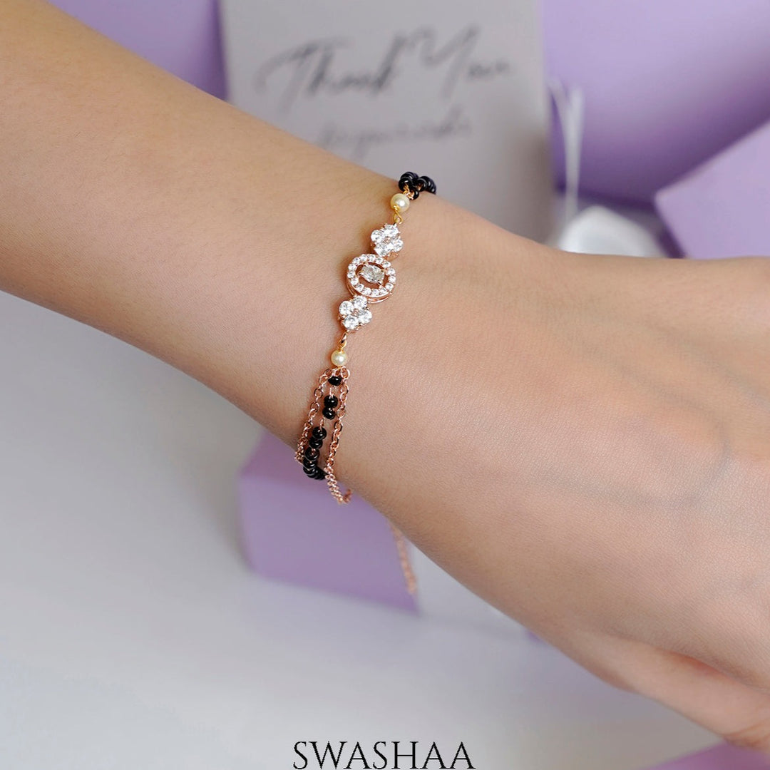 Sakhi Rosegold Plated Mangalsutra Bracelet