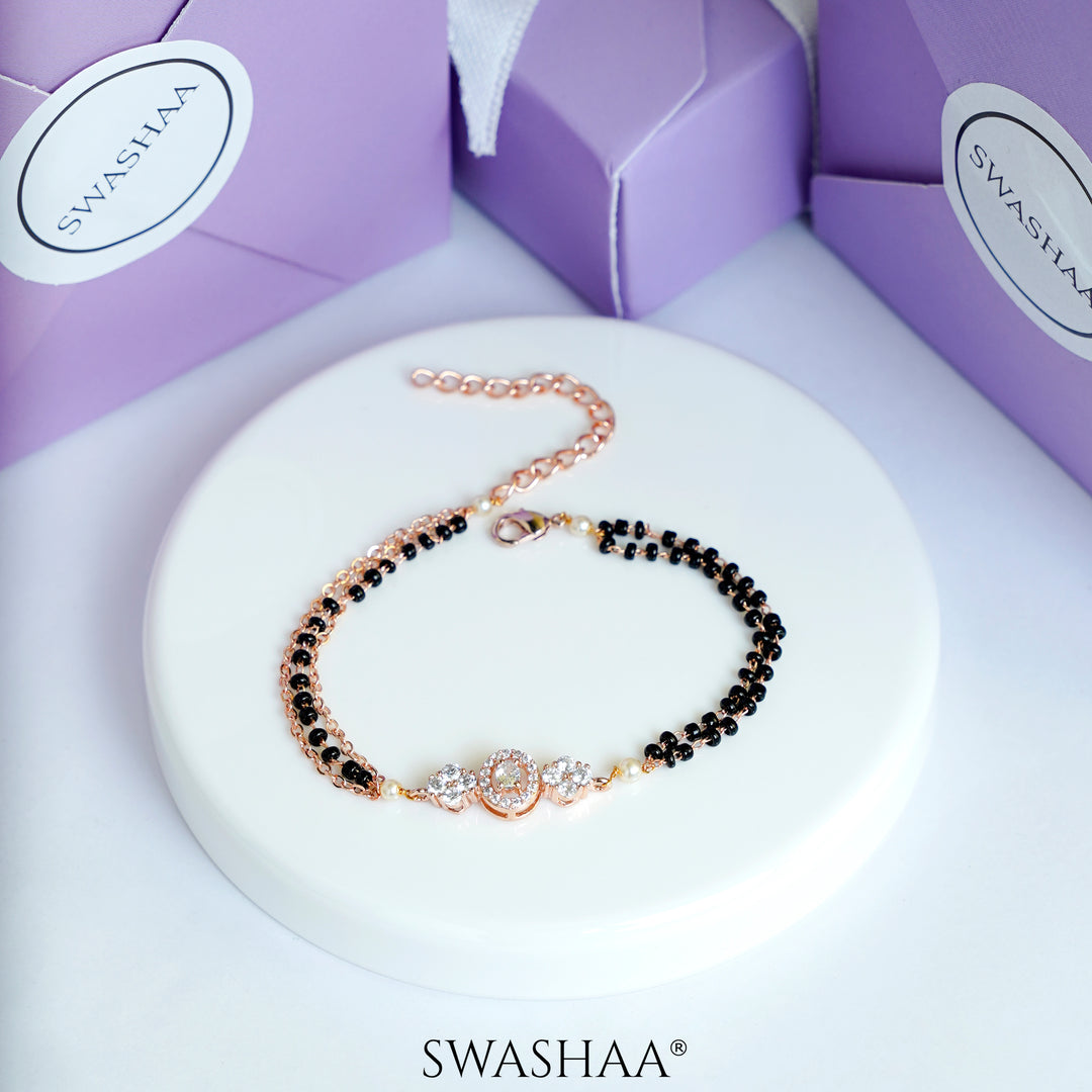 Sakhi Rosegold Plated Mangalsutra Bracelet