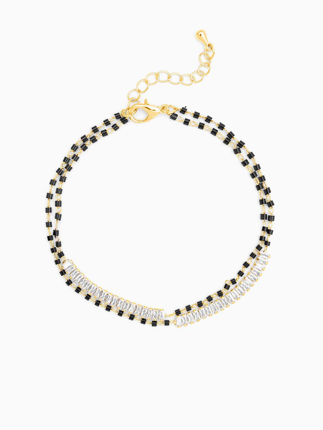 Samiha Baguette Diamond Mangalsutra Bracelet - Swashaa