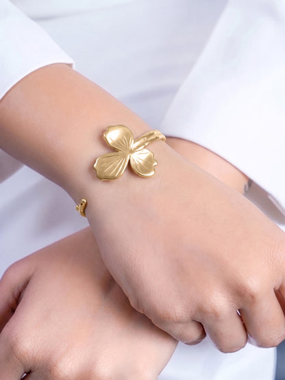 Sancia Floral 18K Gold Plated Women's Cuff Bracelets