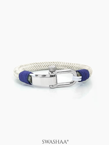 Sanyon Light Grey Braided Men's Rope Bracelet