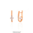 Saro Solitaire Rosegold Plated Hoop Earrings