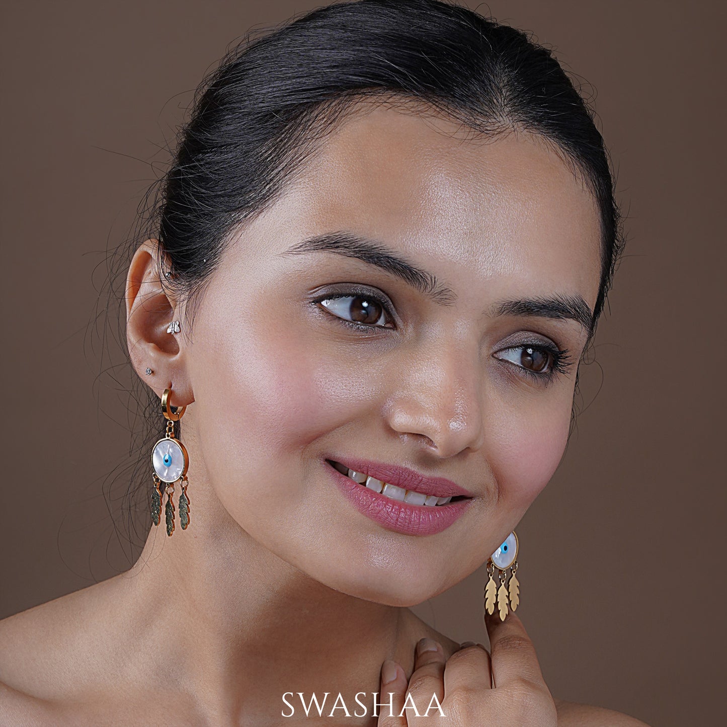 Satori Eye 18K Gold Plated Hoop Earrings