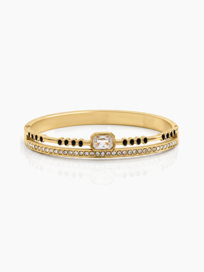 Saumya Diamond Solitaire 18K Gold Plated Mangalsutra Solid Band Bracelets