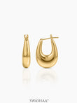 Savannah Teardrop Shaped 18K Gold Plated Hoop Earrings
