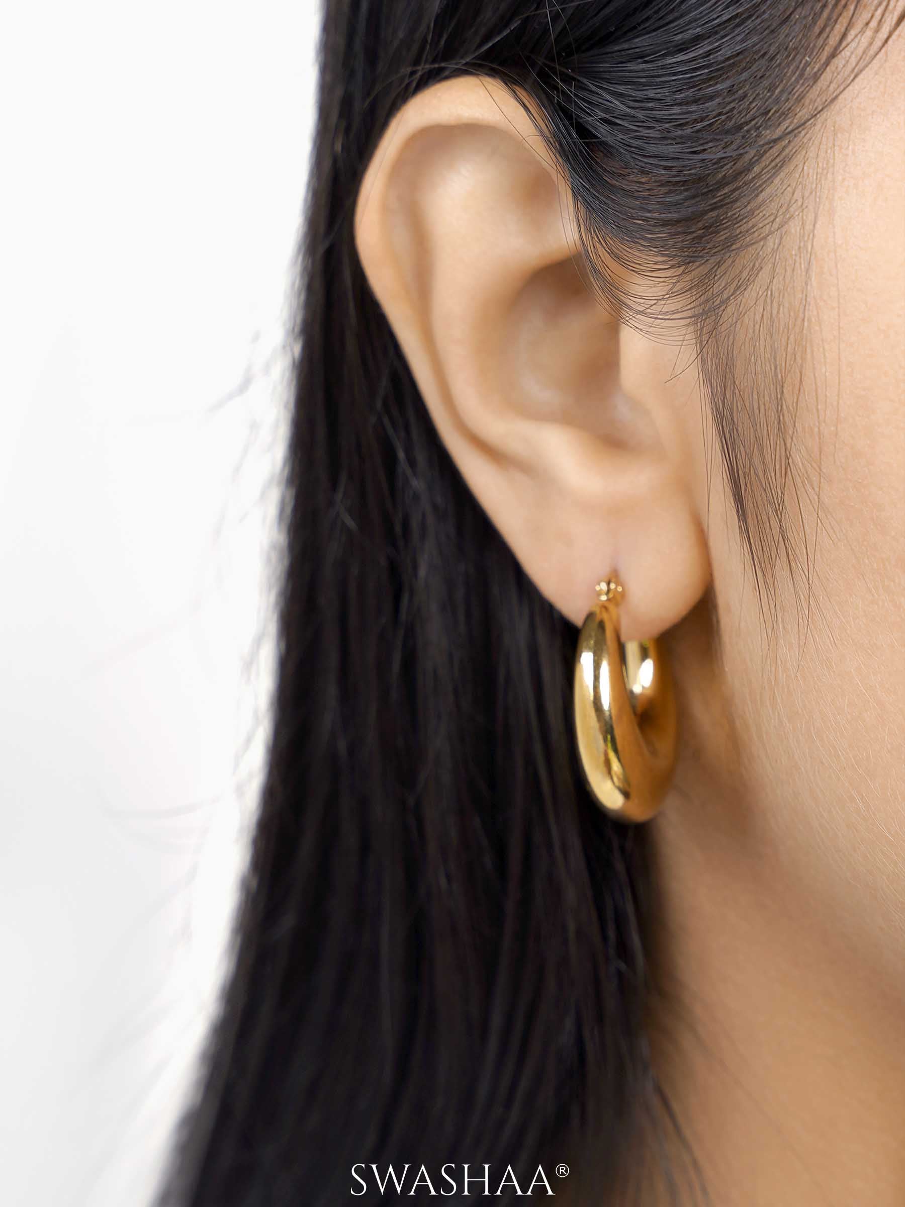 Savannah 18K Gold Plated Hoop Earrings - Swashaa