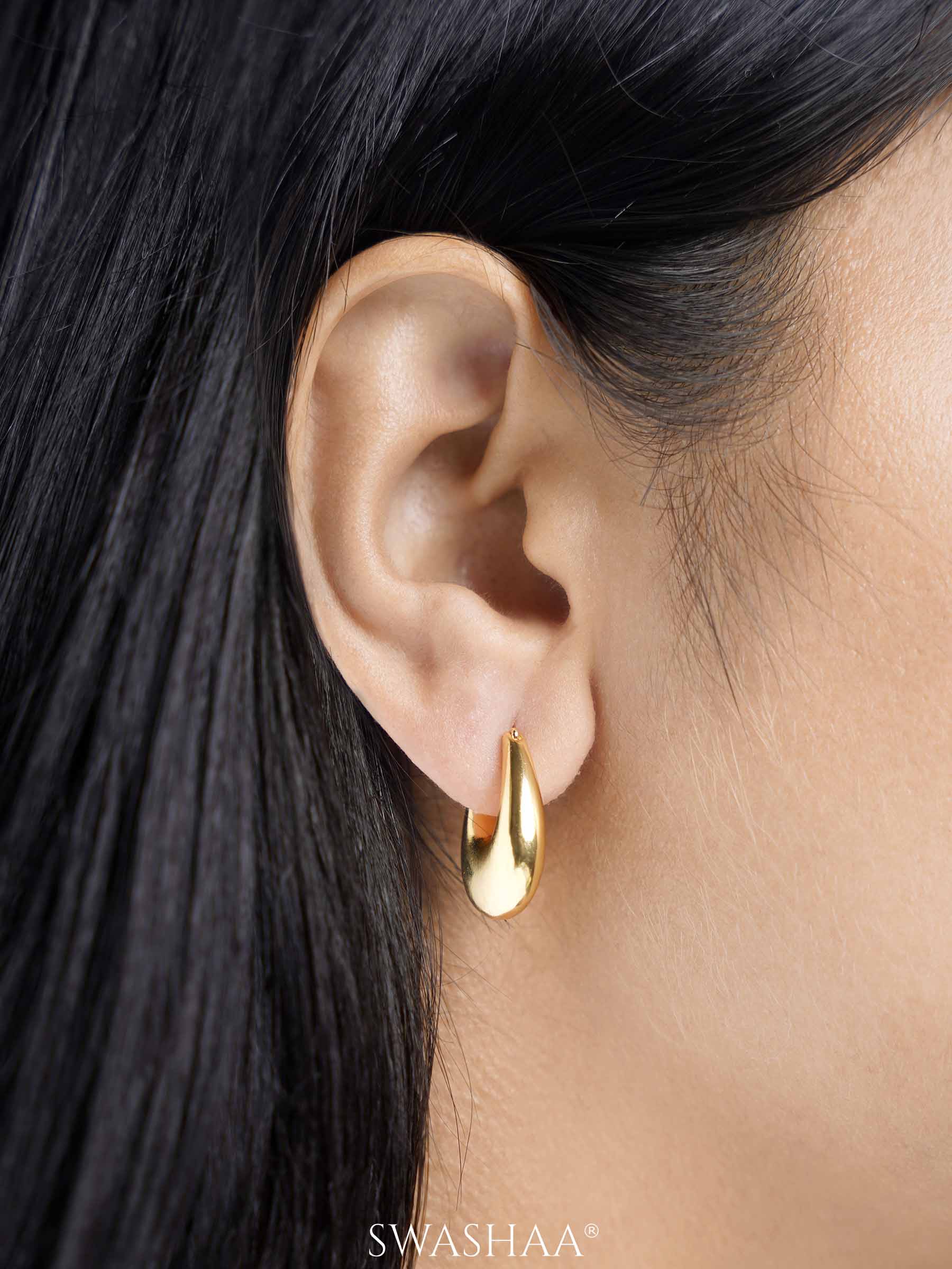 Savannah 18K Gold Plated Hoop Earrings – Swashaa - Main Image