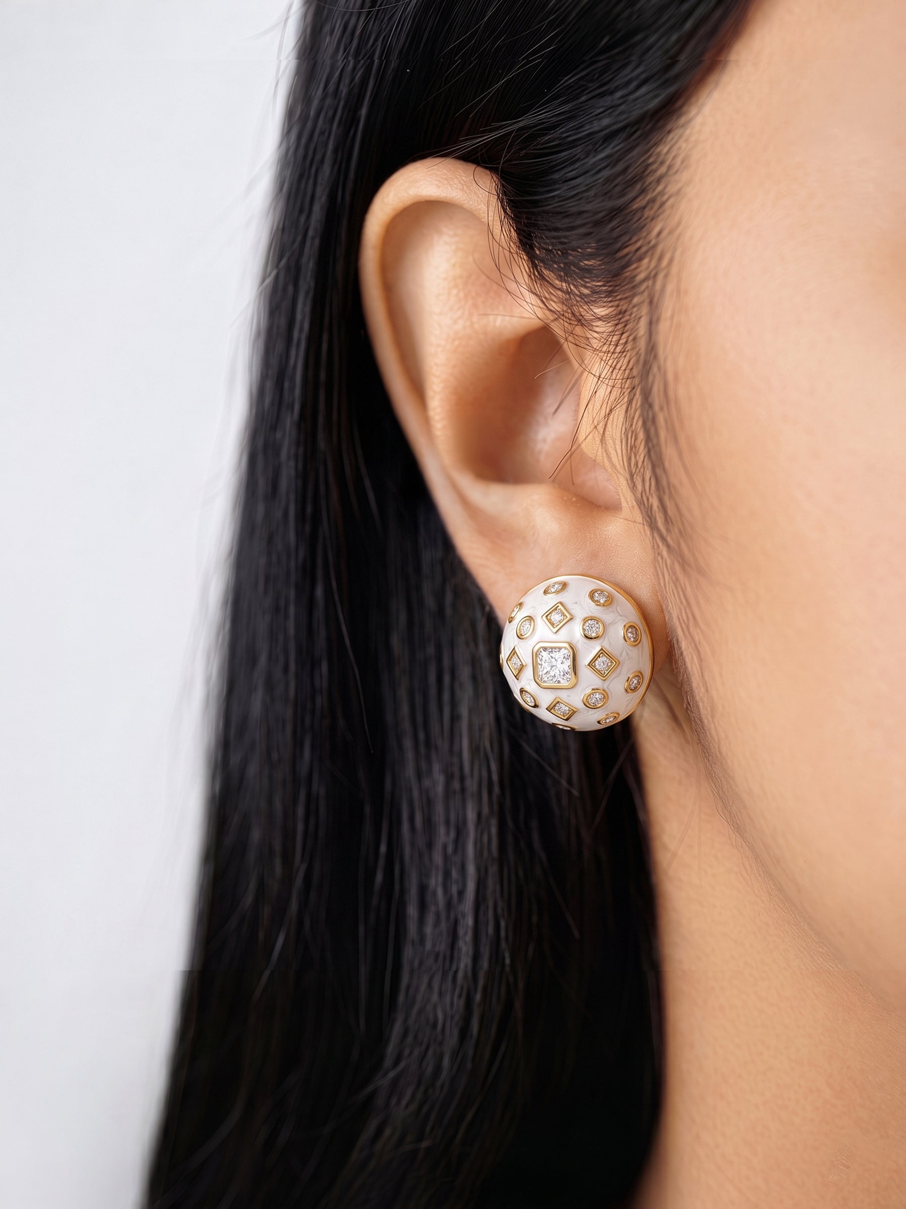 Selby Cluster Dome 18K Gold Plated Women's Stud Earrings