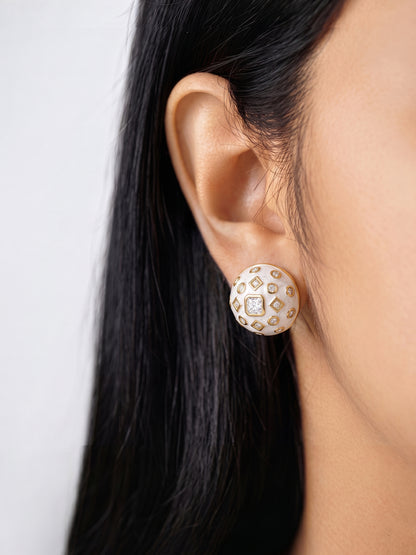 Selby Cluster Dome 18K Gold Plated Women's Stud Earrings